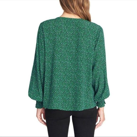 Sanctuary Green Noelle Smocked-Sleeve Button Down Sz XS - Picture 10 of 12